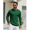 imageCOOFANDY Mens Crew Neck Sweater Long Sleeve Ribbed Knit Dress Sweaters Casual Slim Fit PulloverGreen