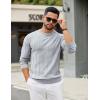 imageCOOFANDY Mens Crew Neck Sweater Long Sleeve Ribbed Knit Dress Sweaters Casual Slim Fit PulloverLight Grey