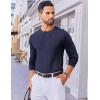 imageCOOFANDY Mens Crew Neck Sweater Long Sleeve Ribbed Knit Dress Sweaters Casual Slim Fit PulloverNavy Blue