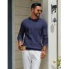 imageCOOFANDY Mens Crew Neck Sweater Long Sleeve Ribbed Knit Dress Sweaters Casual Slim Fit PulloverNavy Blue