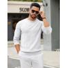 imageCOOFANDY Mens Crew Neck Sweater Long Sleeve Ribbed Knit Dress Sweaters Casual Slim Fit PulloverWhite