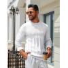 imageCOOFANDY Mens Crew Neck Sweater Long Sleeve Ribbed Knit Dress Sweaters Casual Slim Fit PulloverWhite