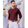 imageCOOFANDY Mens Crew Neck Sweater Long Sleeve Ribbed Knit Dress Sweaters Casual Slim Fit PulloverWine Red