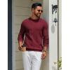 imageCOOFANDY Mens Crew Neck Sweater Long Sleeve Ribbed Knit Dress Sweaters Casual Slim Fit PulloverWine Red