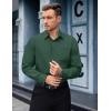 imageCOOFANDY Mens Dress Shirts Long Sleeve Wrinkle Free Button Down Shirts Formal Business ShirtDark Green