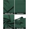imageCOOFANDY Mens Dress Shirts Long Sleeve Wrinkle Free Button Down Shirts Formal Business ShirtDark Green