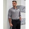 imageCOOFANDY Mens Dress Shirts Long Sleeve Wrinkle Free Shirt Textured Business Casual Button Down ShirtLight Grey