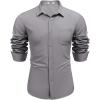imageCOOFANDY Mens Dress Shirts Long Sleeve Wrinkle Free Shirt Textured Business Casual Button Down ShirtLight Grey