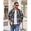imageCOOFANDY Mens Flannel Shirt Jackets Quilted Lined Plaid Jacket Long Sleeve Button Down Thick Winter Outwear ShacketsBlack
