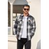 imageCOOFANDY Mens Flannel Shirt Jackets Quilted Lined Plaid Jacket Long Sleeve Button Down Thick Winter Outwear ShacketsBlack Plaid
