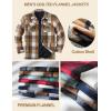 imageCOOFANDY Mens Flannel Shirt Jackets Quilted Lined Plaid Jacket Long Sleeve Button Down Thick Winter Outwear ShacketsBrown