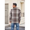 imageCOOFANDY Mens Flannel Shirt Jackets Quilted Lined Plaid Jacket Long Sleeve Button Down Thick Winter Outwear ShacketsCoffee