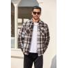imageCOOFANDY Mens Flannel Shirt Jackets Quilted Lined Plaid Jacket Long Sleeve Button Down Thick Winter Outwear ShacketsCoffee