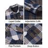 imageCOOFANDY Mens Flannel Shirt Jackets Quilted Lined Plaid Jacket Long Sleeve Button Down Thick Winter Outwear ShacketsDark Blue