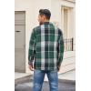 imageCOOFANDY Mens Flannel Shirt Jackets Quilted Lined Plaid Jacket Long Sleeve Button Down Thick Winter Outwear ShacketsGreen