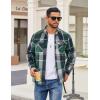 imageCOOFANDY Mens Flannel Shirt Jackets Quilted Lined Plaid Jacket Long Sleeve Button Down Thick Winter Outwear ShacketsGreen