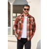 imageCOOFANDY Mens Flannel Shirt Jackets Quilted Lined Plaid Jacket Long Sleeve Button Down Thick Winter Outwear ShacketsOrange