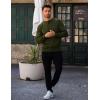 imageCOOFANDY Mens Henley Sweater Long Sleeve Quarter Button Sweaters Casual Knit Pullover SweaterArmy Green