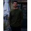 imageCOOFANDY Mens Henley Sweater Long Sleeve Quarter Button Sweaters Casual Knit Pullover SweaterArmy Green