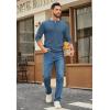imageCOOFANDY Mens Henley Sweater Long Sleeve Quarter Button Sweaters Casual Knit Pullover SweaterBlue