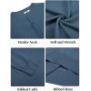 imageCOOFANDY Mens Henley Sweater Long Sleeve Quarter Button Sweaters Casual Knit Pullover SweaterBlue