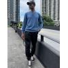 imageCOOFANDY Mens Henley Sweater Long Sleeve Quarter Button Sweaters Casual Knit Pullover SweaterBlue