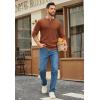 imageCOOFANDY Mens Henley Sweater Long Sleeve Quarter Button Sweaters Casual Knit Pullover SweaterCaramel