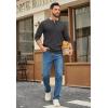 imageCOOFANDY Mens Henley Sweater Long Sleeve Quarter Button Sweaters Casual Knit Pullover SweaterDark Grey