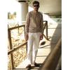 imageCOOFANDY Mens Henley Sweater Long Sleeve Quarter Button Sweaters Casual Knit Pullover SweaterDark Khaki