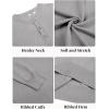 imageCOOFANDY Mens Henley Sweater Long Sleeve Quarter Button Sweaters Casual Knit Pullover SweaterLight Grey