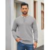 imageCOOFANDY Mens Henley Sweater Long Sleeve Quarter Button Sweaters Casual Knit Pullover SweaterLight Grey