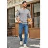 imageCOOFANDY Mens Henley Sweater Long Sleeve Quarter Button Sweaters Casual Knit Pullover SweaterLight Grey