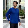 imageCOOFANDY Mens Henley Sweater Long Sleeve Quarter Button Sweaters Casual Knit Pullover SweaterNavy Blue