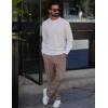 imageCOOFANDY Mens Henley Sweater Long Sleeve Quarter Button Sweaters Casual Knit Pullover SweaterWhite