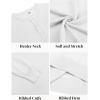imageCOOFANDY Mens Henley Sweater Long Sleeve Quarter Button Sweaters Casual Knit Pullover SweaterWhite