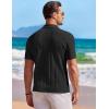 imageCOOFANDY Mens Knit Button Down Shirt Short Sleeve Vintage Polo Shirts Summer Casual Beach TopsBlack
