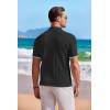 imageCOOFANDY Mens Knit Button Down Shirt Short Sleeve Vintage Polo Shirts Summer Casual Beach TopsBlackwhite