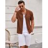 imageCOOFANDY Mens Knit Button Down Shirt Short Sleeve Vintage Polo Shirts Summer Casual Beach TopsCaramel