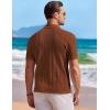 imageCOOFANDY Mens Knit Button Down Shirt Short Sleeve Vintage Polo Shirts Summer Casual Beach TopsCaramel