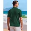 imageCOOFANDY Mens Knit Button Down Shirt Short Sleeve Vintage Polo Shirts Summer Casual Beach TopsGreen