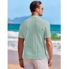 imageCOOFANDY Mens Knit Button Down Shirt Short Sleeve Vintage Polo Shirts Summer Casual Beach TopsIce Green