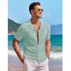 imageCOOFANDY Mens Knit Button Down Shirt Short Sleeve Vintage Polo Shirts Summer Casual Beach TopsIce Green