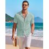 imageCOOFANDY Mens Knit Button Down Shirt Short Sleeve Vintage Polo Shirts Summer Casual Beach TopsIce Green