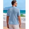 imageCOOFANDY Mens Knit Button Down Shirt Short Sleeve Vintage Polo Shirts Summer Casual Beach TopsLight Blue