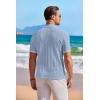 imageCOOFANDY Mens Knit Button Down Shirt Short Sleeve Vintage Polo Shirts Summer Casual Beach TopsLight Bluewhite