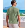 imageCOOFANDY Mens Knit Button Down Shirt Short Sleeve Vintage Polo Shirts Summer Casual Beach TopsLight Green