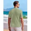 imageCOOFANDY Mens Knit Button Down Shirt Short Sleeve Vintage Polo Shirts Summer Casual Beach TopsLight Greenwhite