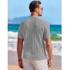 imageCOOFANDY Mens Knit Button Down Shirt Short Sleeve Vintage Polo Shirts Summer Casual Beach TopsLight Grey