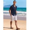 imageCOOFANDY Mens Knit Button Down Shirt Short Sleeve Vintage Polo Shirts Summer Casual Beach TopsNavy Blue
