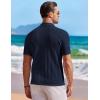 imageCOOFANDY Mens Knit Button Down Shirt Short Sleeve Vintage Polo Shirts Summer Casual Beach TopsNavy Blue